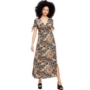 Bar III Women's Paisley Maxi Dress - Size Medium - V-Neck